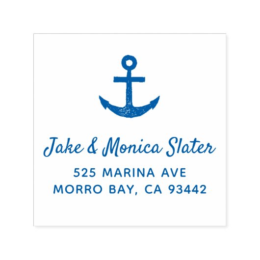 Anchor Nautical Sailing Blue Zelfinktende Stempel (Design)