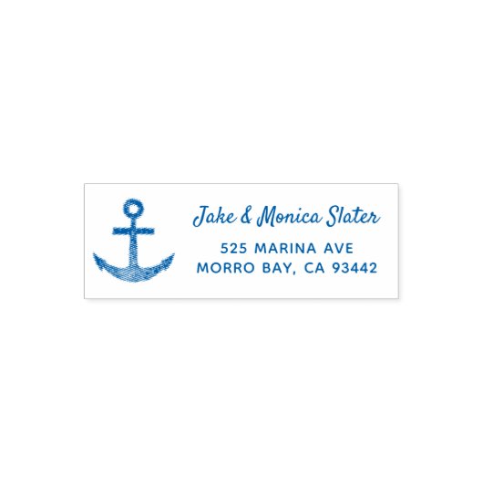 Anchor Nautical Sailing Theme Return Address Zelfinktende Stempel (Design)