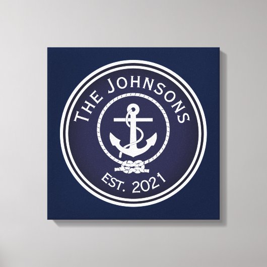 Anchor Nautical Seal Canvas Afdruk (Voorkant)