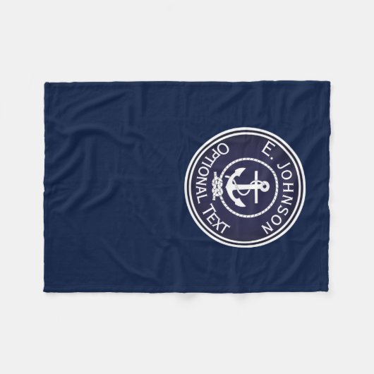 Anchor Nautical Seal Fleece Deken (Voorkant (Horizontaal))