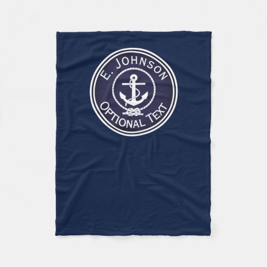 Anchor Nautical Seal Fleece Deken (Voorkant)