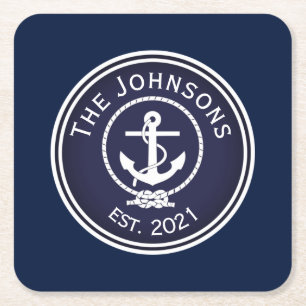 Anchor Nautical Seal Kartonnen Onderzetters
