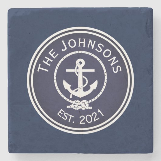 Anchor Nautical Seal Stenen Onderzetter (Voorkant)