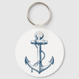 Anchor Nautical Sleutelhanger Key Gift Navy Blue W