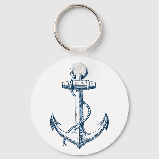 Anchor Nautical Sleutelhanger Key Gift Navy Blue W (Voorkant)