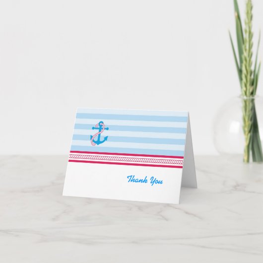 Anchor Nautical Thank You Card Bedankkaart (Voorkant)