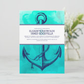  anchor Nautical Wedding Invitations Kaart (Staand voorkant)