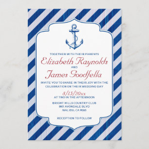 Anchor Nautical Wedding Invitations Kaart