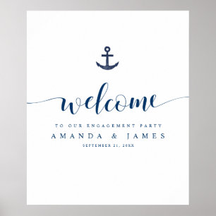 Anchor Nautical Wedding Rehearsal Dinner Welkom Poster