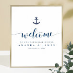 Anchor Nautical Wedding Rehearsal Dinner Welkom Poster<br><div class="desc">We hebben deze eenvoudige, levendige huwelijksrepetitie een welkome sjabloon van het poster gegeven met een spetter van panache met 'Welkom' in een stromend modern lettertype. We houden van de gestileerde, langwerpige bloei aan beide uiteinden van het woord. We hebben ook een nautisch accent, met een anker boven de tekst. Het...</div>