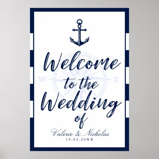 Anchor | Nautical Wedding | Welkom Poster (Voorkant)