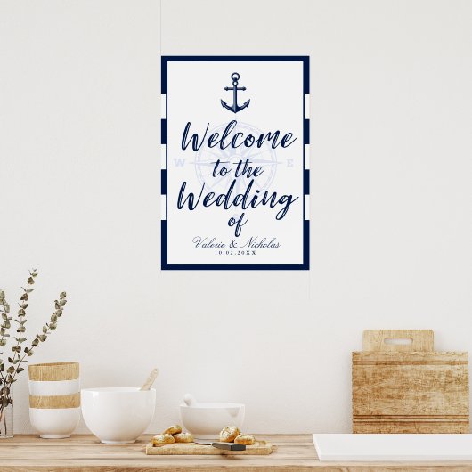 Anchor | Nautical Wedding | Welkom Poster (Keuken)