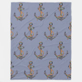 ANCHOR Nautische Waterverf grungy ontwerp 1 Fleece Deken (Voorkant)