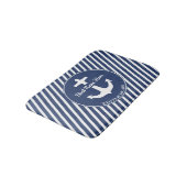 Anchor Navy Blue Bath Mat Boat Welcome Stripes (Gekanteld)