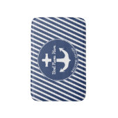 Anchor Navy Blue Bath Mat Boat Welcome Stripes (Voorkant Verticaal)