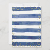 Anchor Navy Blue en Gold Stripes Het is een jongen Kaart (Achterkant)