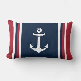Anchor Navy Blue Red Nautical Sierkussen Kussen