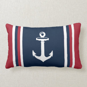 Anchor Navy Blue Red Nautical Sierkussen Kussen