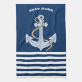 Anchor Navy Blue Striped Theedoek (Verticaal)