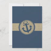 Anchor Navy Blue Stripes Beach Wedding Kaart (Voorkant)