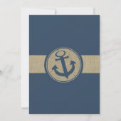 Anchor Navy Blue Stripes Beach Wedding Kaart (Voorkant)