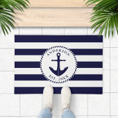 Anchor Navy Blue White - gepersonaliseerd autisch Deurmat