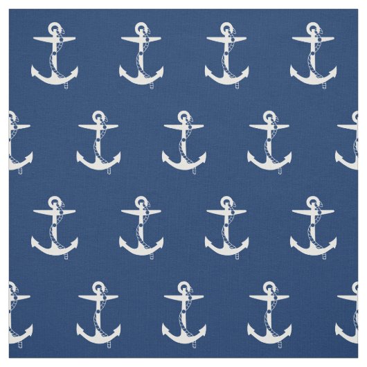 Anchor Navy Blue White | Mariene Stof (Swatch)