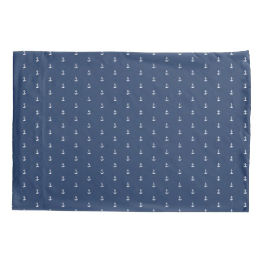 Anchor Navy & White Pattern ID836 Kussensloop (Achterkant)