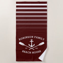 Anchor Oars familienaam Beach House Rood Strandlaken