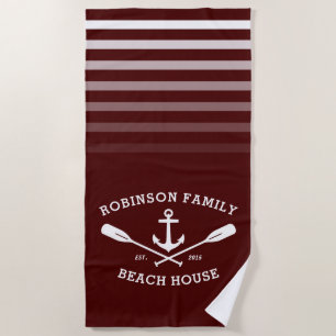 Anchor Oars familienaam Beach House Rood Strandlaken