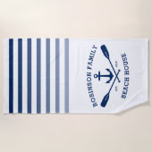 Anchor Oars familienaam Beach House Wit Strandlaken (Voorkant)