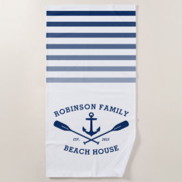 Anchor Oars familienaam Beach House Wit Strandlaken