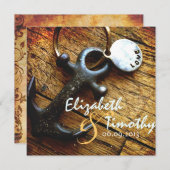 Anchor of Love Wedding Invitation Kaart (Voorkant / Achterkant)