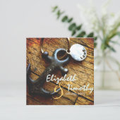 Anchor of Love Wedding Invitation Kaart (Staand voorkant)