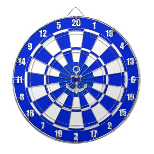 Anchor op Blue and White Dart Board Dartbord (Voorkant)