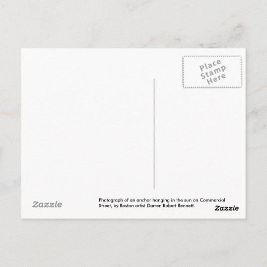 Anchor op Commercial Street. Briefkaart (Achterkant)