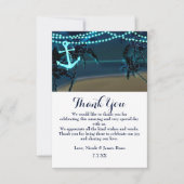 Anchor & Palm Trees Beach Night Wedding Bedankt Kaart (Voorkant)