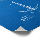 Anchor Patent - Blauwdruk Poster (Hoek)
