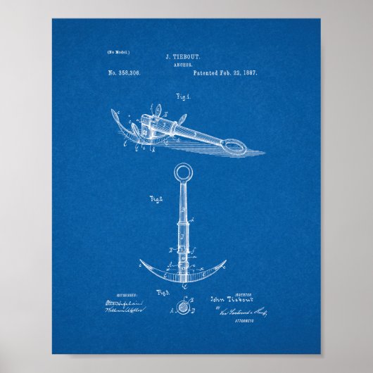 Anchor Patent - Blauwdruk Poster (Voorkant)