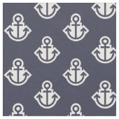 Anchor Pattern Fabric in Navy and White Stof (Close Up)