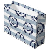 Anchor Pattern Groot Cadeauzakje (Voorkant Gekanteld)