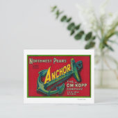 Anchor Pear Crate LabelYakima, WA Briefkaart (Staand voorkant)