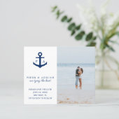 Anchor Photo Nautical Budget Wedding Save the Date (Staand voorkant)