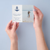 Anchor Photo Nautical Budget Wedding Save the Date Flyer (Hand)
