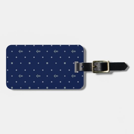 Anchor Polka Dots Pattern Bagagelabel (Voorkant horizontaal)