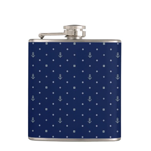 Anchor Polka Dots Pattern Heupfles (Voorkant)