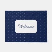 Anchor Polka Dots Pattern | Jouw tekst toevoegen Deurmat (Voorkant)