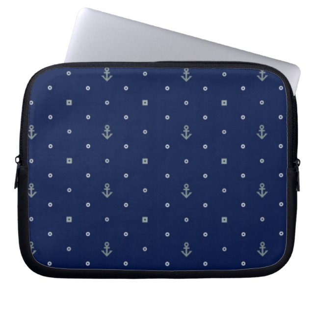 Anchor Polka Dots Pattern Laptop Sleeve (Voorkant)