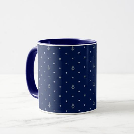 Anchor Polka Dots Pattern Mok (Voorkant links)