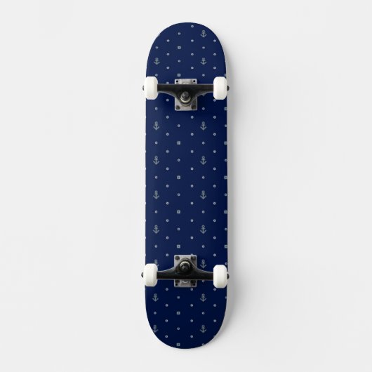 Anchor Polka Dots Pattern Persoonlijk Skateboard (Voorkant)